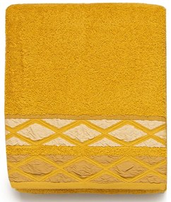 2 CORES - 6 toalhas de banho 100% algodão com 500 gr./m2: Mostarda