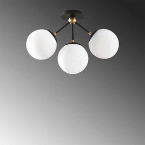 Candeeiro de Teto Gondol – Branco e Preto – 44 x 15 cm