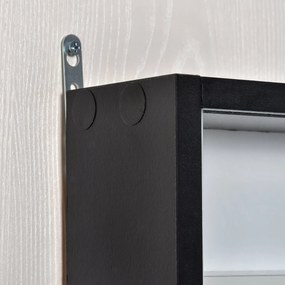 Vitrine de Parede de Madeira com Prateleiras Ajustáveis e 2 Portas Cor