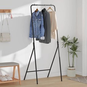 Suporte de Roupa Preto Metal Padrão Colapsável Suporte de Roupa