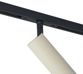 Foco moderno bege com preto para sistema de calhas monofásico GU10 35mm - Slimline Uzzy Moderno