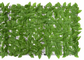 Tela de varanda com folhas verdes 300x75 cm