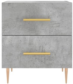 Mesas de cabeceira 2pcs derivados de madeira cinza cimento
