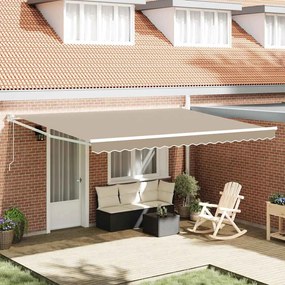 vidaXL Toldo Retrátil Automático Bege 450x300 cm