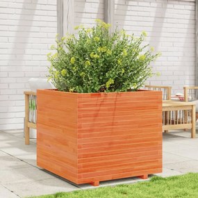 Vaso/floreira de jardim 80x80x72 cm pinho maciço castanho mel