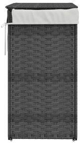 Cesto para roupa suja com tampa 46x33x60 cm vime PE cinzento