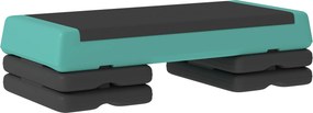 SPORTNOW Step para Fitness Antideslizante Altura Regulável 3 Níveis de 10,5/15,5/20,5 cm Capacidade 250 kg 77x36x20,5 cm Verde e Preto | Aosom Portugal