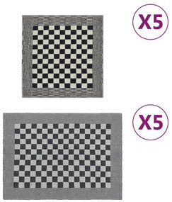 Conjunto de panos de cozinha 10 pcs algodão preto e branco