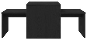 Conjunto de Mesas VidaXL Preto Carvalho 100x48x40 cm Madeira de Engenh