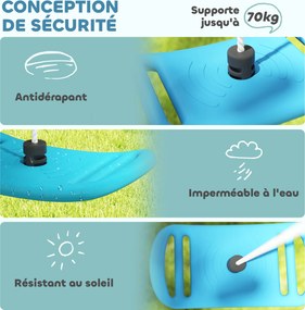 Baloiço infantil para interior e exterior com corda ajustável, mosquetão, carga máxima de 70 kg, azul