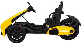 Kart elétrico para Crianças 3 Rodas 12V XR-1 Rodas Espuma EVA Amarelo