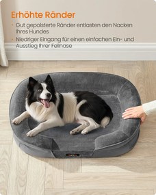 Cama para cães 91 x 68 x 18 cm cinzento claro