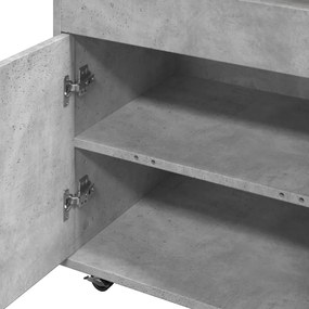 Carrinho de bar 60x39,5x89cm derivados de madeira cinza cimento
