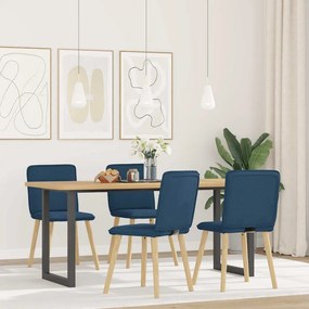 vidaXL Cadeiras de jantar 4 pcs tecido azul