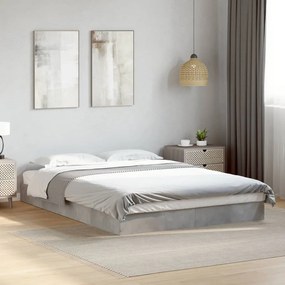 Estrutura de cama 140x200 cm derivados de madeira cinza cimento