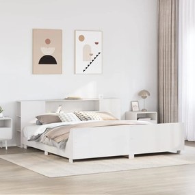 vidaXL Cama sem colchão 180x200 cm madeira de pinho maciça branco