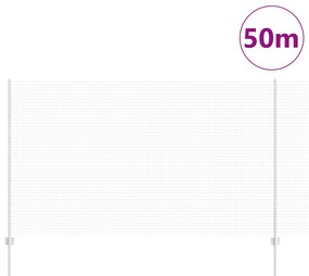 Cerca de Fio Soldado com 44 Postes U Prata 1.4x50 m Aço