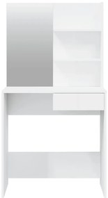 Toucador com espelho 74,5x40x141 cm branco brilhante
