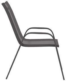 Cadeiras de jardim empilháveis 2 pcs textilene cinzento