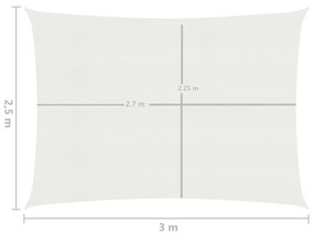 Para-sol estilo vela 160 g/m² 2,5x3 m PEAD branco