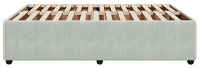 Estrutura de cama sem colchão 140x200 cm veludo cinzento-claro