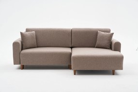Sofá-Cama de Canto Mane – Castanho – 246x85x160 cm