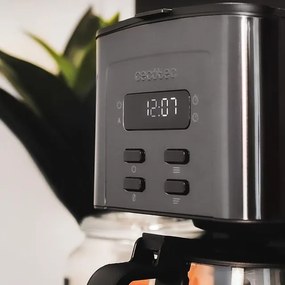 Máquina de café de filtro digital Coffee 56 Time , para 12 chávenas, com acabamentos em aço inoxidável e intensificador de aroma