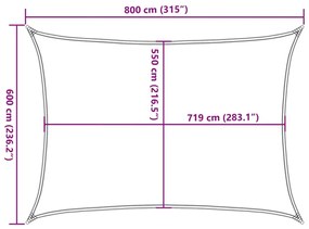 Para-sol estilo vela 160 g/m² 6x8 m PEAD antracite