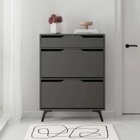 Cabideiro Berlin ABC – Nogueira e Antracite – 180x200x35 cm