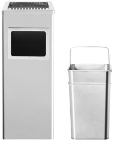 Caixote do lixo com cinzeiro para hotel 36 L aço inoxidável
