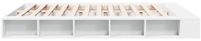 Estrutura de cama 200x200 cm derivados de madeira branco