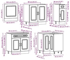 11 peças armário de cozinha conjunto Kalmar sonoma carvalho