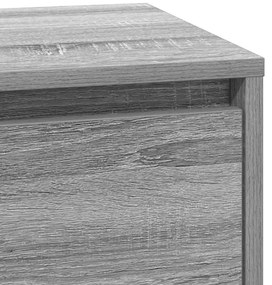 Armário de cabeceira com LED Cinza Sonoma 39x34.5x65 cm Madeira engenh