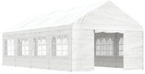Gazebo com telhado 8,92x4,08x3,22 m polietileno branco