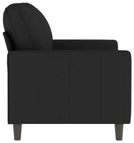 Sofá de 2 lugares veludo 120 cm preto