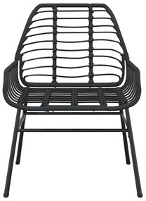 Conjunto de jantar jardim 9 peças vidro vime PE preto