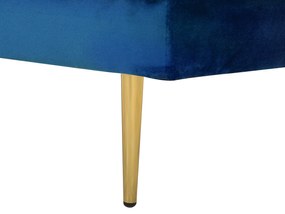 Chaise-longue à esquerda em veludo azul marinho MIRAMAS Beliani
