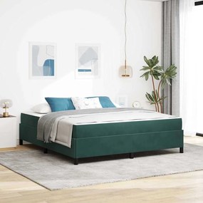 vidaXL Estrutura da Cama com colchão Verde Escuro 180 x 200 cm tecido
