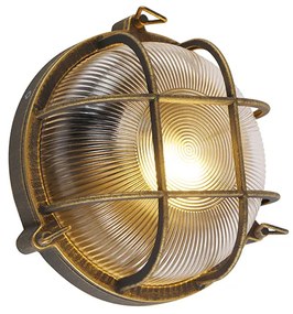 Candeeiro de parede e teto dourado/latão redondo IP44 - Noutica Industrial