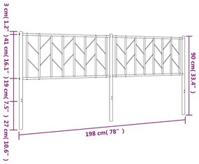 Cabeceira de cama 193 cm metal preto