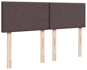 Cama com molas/colchão 140x200 cm tecido castanho-escuro