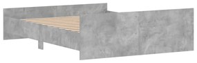 Estrutura de cama c/ painéis de cabeceira e pés cinza cimento