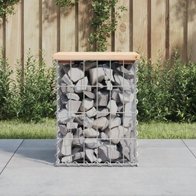 vidaXL Banco de jardim c/ design gabião 33x31x42 cm pinho maciço