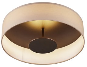 Plafon moderno branco com interior em bronze incluindo LED regulável em 3 níveis - Bredow Moderno
