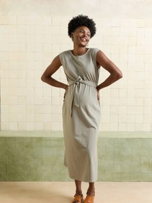 Vestido sem mangas de gravidez caqui