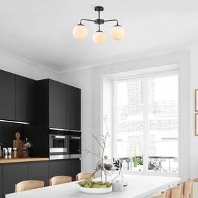 Candeeiro de Teto Viran – Preto e Creme – 56 x 56 x 43 cm