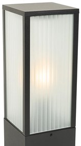 LED Candeeiro de pé inteligente para exterior preto com vidro canelado 40 cm incluindo WiFi A60 - Charlois Moderno