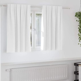vidaXL Cortinas Blackout com Argolas 2 pcs Branco brilhante