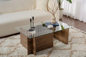 Mesa de Café Vetrino - Nogueira - 105cm x 40cm x 65cm