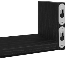 Prateleiras parede 3 pcs derivados madeira carvalho preto